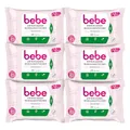 Produktbild: bebe Erfrischende Reinigungstücher (6 x 25 Tücher), milde Abschminktücher mit Rosenwasser, Make-up Entferner aus Fasern 100% pflanzlichen Ursprung, Gesichtsreinigung für normale Haut, vegan*