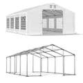 Produktbild: Partyzelt 6x8 PVC Pavillon Gartenzelt Festzelt Bierzelt Ganzjährig NEU Weiß W