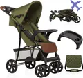 Produktbild: Lionelo Emma Buggy klein zusammenklappbar Kinderwagen mit Liegeposition Grün