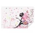 Produktbild: Wallarena Fototapete Kinderzimmer Mädchen Fee Blumen Schmetterlinge Tapete Mädchenzimmer, Glatt, Fee, Tapete inklusive Kleister Vliestapete Motivtapete 3.68 m x 2.54 m