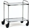 Produktbild: Fetra Edelstahlwagen Servierwagen 1.000 x 600 mm 120 kg, 2 Böden