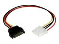 Produktbild: StarTech.com 30cm SATA auf Molex LP4 Stromadapter - Bu/St - Serial ATA zu 4pin Stromkabel Adapter - Netzteil - interne Stromversorgung, 4-polig (W)