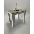 Produktbild: Möbel SD Esstisch Lucie Sonoma Eiche hell Sägerau Weiß Echtholz Optik Kante 86 x 60 cm - Beige/Braun