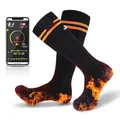 Produktbild: Beheizte Socken mit APP-Steuerung, Elektrische Beheizte Socken mit 5000mAh Wiederaufladbarer Akku, Winter Warme Thermosocken Unisex Fußwärmer für Camping Wandern Skifahren Jagd…