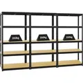 Produktbild: PROREGAL Mega Deal 3x Schwerlastregal Slim Elephant S HxBxT 180 x 90 x 45 cm 5 Ebenen Fachlast 350 kg Schwarz