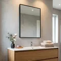 Produktbild: Kiamami Valentina - 60x80 Spiegel Mit Pvc-rahmen Und Mattschwarzem Rand