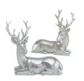 Produktbild: BOLTZE GRUPPE GmbH Weihnachtsfigur Dekofigur Tobin Hirsch liegend mit Geweih silber H 15 cm Stückpreis