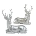 Produktbild: Dekofigur Tobin Hirsch liegend mit Geweih silber H 15 cm Stückpreis