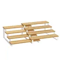 Produktbild: SONGMICS Gewürzregale, Küchenregale stehend, Küchen-Organizer, 2er Set, Holzwerkstoff, je 4 Ablagen, ausziehbar, stapelbar, für Speisekammer, Arbeitsplatte, naturbeige-wolkenweiß KCS216N02