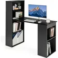 Produktbild: Costway Schreibtisch, Schwarz, Holz, 52x120x122 cm, Arbeitszimmer, Schreibtische, Computertische