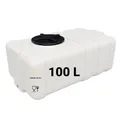 Produktbild: KMND Wassertank 100 Liter - PE-HD Wasserbehälter 3/4 Zoll Gewinde - lebensmittelecht PZH-Zertifiziert Regentonne Hauswasserwerk - UV-beständig flach Eckig Trinkwasser Vorrat - Weiss