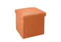 Produktbild: Intirilife Sitzhocker (Faltbarer Sitzhocker 30x30x30 cm), Faltbarer Sitzhocker mit Stauraum und Deckel aus Stoff in Leinen Optik