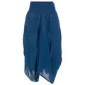 Produktbild: Vishes Maxirock Knöchel-Langer Luftiger Damen Sommer-Rock Einfarbig Sommerröcke Goa, Hippie, Boho Style blau 46