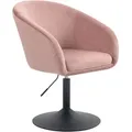 Produktbild: Jamaika Loungesessel Cocktailsessel Tellerfuß mit Armlehnen Samt Altrosa - Svita