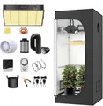 Produktbild: JUNG Gewächshaus Growbox Komplettset Anzuchtset mit Zuchtzelt LED Lampe, Anbau Pflanzen, BxTxH: 70 x 70 x 160,00 cm, Growbox, Gewächshaus Komplett Set