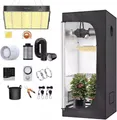 Produktbild: JUNG Gewächshaus Growbox Komplettset Anzuchtset mit Zuchtzelt 70 x 70 x 160,00 cm, LED Lampe, Anbau Pflanzen