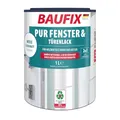 Produktbild: BAUFIX PUR Fenster- & Türenlack weiss, seidenmatt, 1 Liter, Weißlack, PU Fensterlack, elastisch, hohe Haltbarkeit, kein Abblättern