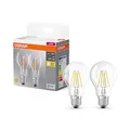 Produktbild: Osram BASE CLASSIC A FIL 40 LED-Lampe mit Sockel E27, klassische Kolbenform, Doppelpack, 4W, 470lm, 2700K, warmweißes Licht, geringe Wärmeentwicklung, lange Lebensdauer, geringer Energieverbrauch