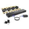 Produktbild: MT-VIKI VGA KVM Switch 8 Port 1U Rackmount KVM Switch 8 in 1 out Sharing für Tastatur Maus USB-Lautsprecher inklusive 8*KVM-Kabeln Desktopsteurung Stromanschluss 2*Rackmount